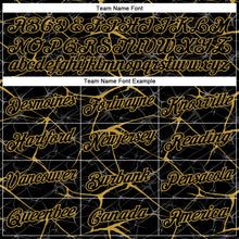 Charger l&#39;image dans la galerie, Custom Black Old Gold 3D Pattern Design Abstract Network Performance T-Shirt
