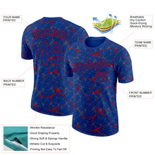 Загрузить изображение в средство просмотра галереи, Custom Royal Red 3D Pattern Design Abstract Network Performance T-Shirt
