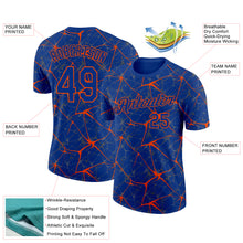 Load image into Gallery viewer, Custom Royal Orange 3D Pattern Design Abstract Network Performance T-Shirt
