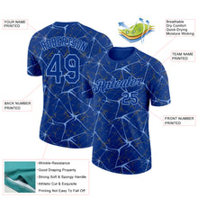 Load image into Gallery viewer, Custom Royal Light Blue 3D Pattern Design Abstract Network Performance T-Shirt
