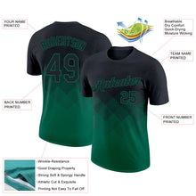 Charger l&#39;image dans la galerie, Custom Black Kelly Green 3D Pattern Design Gradient Square Shapes Performance T-Shirt
