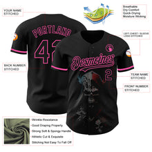 Charger l&#39;image dans la galerie, Custom Black Pink 3D Skull Fashion Authentic Baseball Jersey
