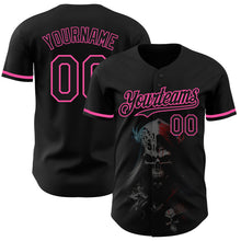 Charger l&#39;image dans la galerie, Custom Black Pink 3D Skull Fashion Authentic Baseball Jersey
