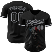 Загрузить изображение в средство просмотра галереи, Custom Black Gray 3D Skull Fashion Authentic Baseball Jersey
