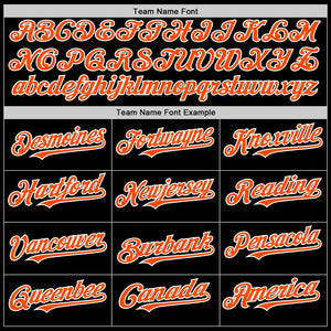 Custom Black Orange-White 3D Pattern Design Gradient Style Twinkle Star Authentic Baseball Jersey