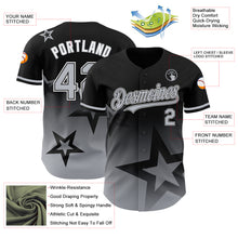 Загрузить изображение в средство просмотра галереи, Custom Black Gray-White 3D Pattern Design Gradient Style Twinkle Star Authentic Baseball Jersey
