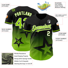 Загрузить изображение в средство просмотра галереи, Custom Black Neon Green-White 3D Pattern Design Gradient Style Twinkle Star Authentic Baseball Jersey
