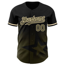 Charger l&#39;image dans la galerie, Custom Black Olive-Cream 3D Pattern Design Gradient Style Twinkle Star Authentic Baseball Jersey
