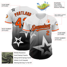 Laden Sie das Bild in den Galerie-Viewer, Custom White Orange-Black 3D Pattern Design Gradient Style Twinkle Star Authentic Baseball Jersey
