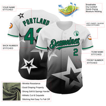 Laden Sie das Bild in den Galerie-Viewer, Custom White Kelly Green-Black 3D Pattern Design Gradient Style Twinkle Star Authentic Baseball Jersey
