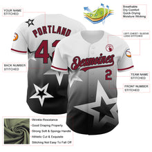Load image into Gallery viewer, Custom White Crimson-Black 3D Pattern Design Gradient Style Twinkle Star Authentic Baseball Jersey
