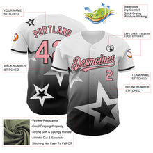 Load image into Gallery viewer, Custom White Medium Pink-Black 3D Pattern Design Gradient Style Twinkle Star Authentic Baseball Jersey
