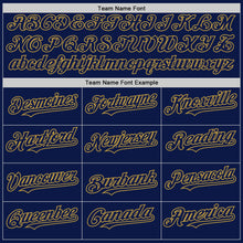 Charger l&#39;image dans la galerie, Custom Navy Old Gold 3D Pattern Design Gradient Style Twinkle Star Authentic Baseball Jersey
