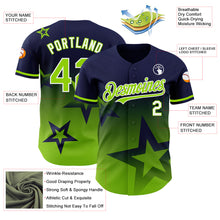 Charger l&#39;image dans la galerie, Custom Navy Neon Green-White 3D Pattern Design Gradient Style Twinkle Star Authentic Baseball Jersey
