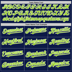 Custom Navy Neon Green-White 3D Pattern Design Gradient Style Twinkle Star Authentic Baseball Jersey