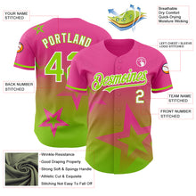 Laden Sie das Bild in den Galerie-Viewer, Custom Pink Neon Green-White 3D Pattern Design Gradient Style Twinkle Star Authentic Baseball Jersey
