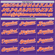 Laden Sie das Bild in den Galerie-Viewer, Custom Purple Orange-White 3D Pattern Design Gradient Style Twinkle Star Authentic Baseball Jersey
