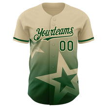 Laden Sie das Bild in den Galerie-Viewer, Custom Cream Green 3D Pattern Design Gradient Style Twinkle Star Authentic Baseball Jersey
