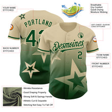 Laden Sie das Bild in den Galerie-Viewer, Custom Cream Green 3D Pattern Design Gradient Style Twinkle Star Authentic Baseball Jersey
