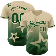 Laden Sie das Bild in den Galerie-Viewer, Custom Cream Green 3D Pattern Design Gradient Style Twinkle Star Authentic Baseball Jersey
