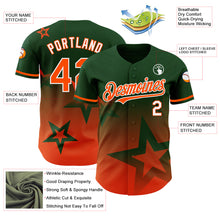 Загрузить изображение в средство просмотра галереи, Custom Green Orange-White 3D Pattern Design Gradient Style Twinkle Star Authentic Baseball Jersey
