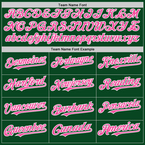 Custom Green Pink-White 3D Pattern Design Gradient Style Twinkle Star Authentic Baseball Jersey