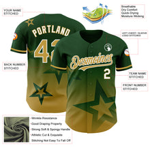 Laden Sie das Bild in den Galerie-Viewer, Custom Green Old Gold-White 3D Pattern Design Gradient Style Twinkle Star Authentic Baseball Jersey
