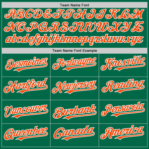 Custom Kelly Green Orange-White 3D Pattern Design Gradient Style Twinkle Star Authentic Baseball Jersey