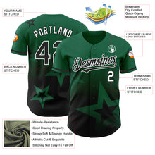 Загрузить изображение в средство просмотра галереи, Custom Kelly Green Black-White 3D Pattern Design Gradient Style Twinkle Star Authentic Baseball Jersey
