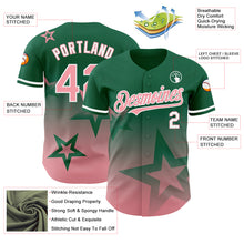 Charger l&#39;image dans la galerie, Custom Kelly Green Medium Pink-White 3D Pattern Design Gradient Style Twinkle Star Authentic Baseball Jersey
