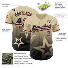 Laden Sie das Bild in den Galerie-Viewer, Custom Cream Vintage USA Flag-Black 3D Pattern Design Gradient Style Twinkle Star Authentic Baseball Jersey
