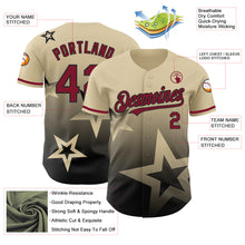 Загрузить изображение в средство просмотра галереи, Custom Cream Crimson-Black 3D Pattern Design Gradient Style Twinkle Star Authentic Baseball Jersey
