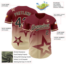 Laden Sie das Bild in den Galerie-Viewer, Custom Crimson Black-Cream 3D Pattern Design Gradient Style Twinkle Star Authentic Baseball Jersey
