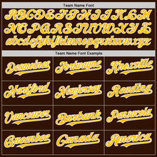 Charger l&#39;image dans la galerie, Custom Brown Gold-White 3D Pattern Design Gradient Style Twinkle Star Authentic Baseball Jersey
