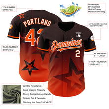 Загрузить изображение в средство просмотра галереи, Custom Brown Orange-White 3D Pattern Design Gradient Style Twinkle Star Authentic Baseball Jersey
