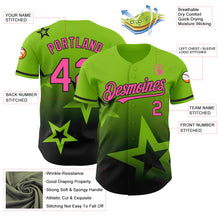 Laden Sie das Bild in den Galerie-Viewer, Custom Neon Green Pink-Black 3D Pattern Design Gradient Style Twinkle Star Authentic Baseball Jersey
