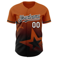 Laden Sie das Bild in den Galerie-Viewer, Custom Texas Orange Black-White 3D Pattern Design Gradient Style Twinkle Star Authentic Baseball Jersey
