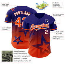 Laden Sie das Bild in den Galerie-Viewer, Custom Dark Purple Orange-White 3D Pattern Design Gradient Style Twinkle Star Authentic Baseball Jersey
