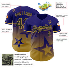 Laden Sie das Bild in den Galerie-Viewer, Custom Dark Purple Black-Old Gold 3D Pattern Design Gradient Style Twinkle Star Authentic Baseball Jersey
