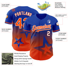 Laden Sie das Bild in den Galerie-Viewer, Custom Thunder Blue Orange-White 3D Pattern Design Gradient Style Twinkle Star Authentic Baseball Jersey
