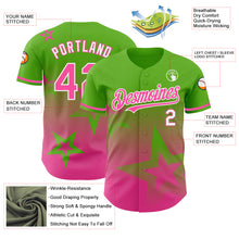 Charger l&#39;image dans la galerie, Custom Aurora Green Pink-White 3D Pattern Design Gradient Style Twinkle Star Authentic Baseball Jersey
