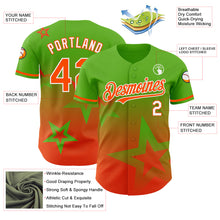 Laden Sie das Bild in den Galerie-Viewer, Custom Aurora Green Orange-White 3D Pattern Design Gradient Style Twinkle Star Authentic Baseball Jersey
