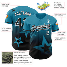 Laden Sie das Bild in den Galerie-Viewer, Custom Panther Blue Black-White 3D Pattern Design Gradient Style Twinkle Star Authentic Baseball Jersey
