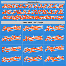 Загрузить изображение в средство просмотра галереи, Custom Electric Blue Orange-White 3D Pattern Design Gradient Style Twinkle Star Authentic Baseball Jersey
