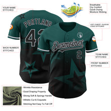 Load image into Gallery viewer, Custom Midnight Green Black-Gray 3D Pattern Design Gradient Style Twinkle Star Authentic Baseball Jersey
