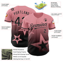 Laden Sie das Bild in den Galerie-Viewer, Custom Medium Pink Black 3D Pattern Design Gradient Style Twinkle Star Authentic Baseball Jersey
