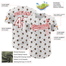 Load image into Gallery viewer, Custom White Red 3D Pattern Design Animal Cat Authentic Baseball Jersey
