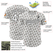 Load image into Gallery viewer, Custom White Black 3D Pattern Design Animal Panda Authentic Baseball Jersey
