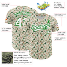 Load image into Gallery viewer, Custom Cream White-Grass Green 3D Pattern Design Animal Deer Authentic Baseball Jersey
