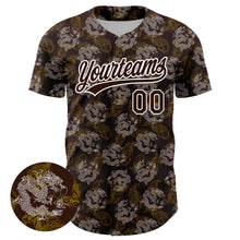 Load image into Gallery viewer, Custom Brown White 3D Pattern Design Animal Loongfeng Authentic Baseball Jersey
